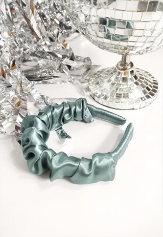 SATIN SCRUNCHIE HEADBAND IN ZIRCON