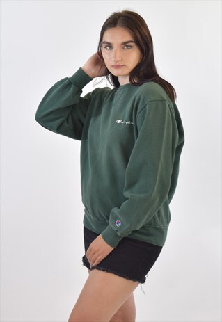 VINTAGE 90S GREEN CHAMPION CREW NECK SWEATSHIRT