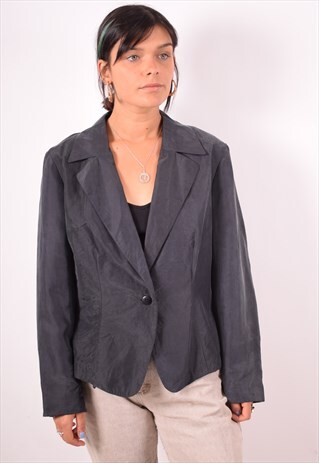DANIEL HECHTER WOMENS VINTAGE BLAZER JACKET XL GREY 90S