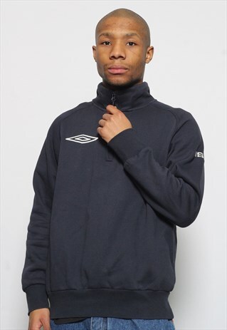 VINTAGE UMBRO LOGO 1/4 ZIP BLUE