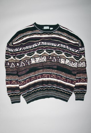 ALFANI ABSTRACT STRIPED LOOSE FIT SWEATER