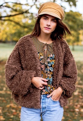 SHAGGY FAUX SHEARLING JACKET