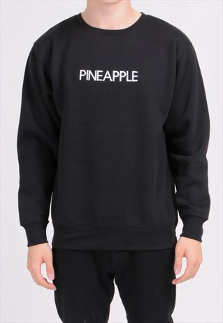 BLACK PINEAPPLE SWEATSHIRT - EMBROIDERED