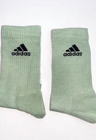 ADIDAS UNISEX FULL CREW TIE DYE SOCKS PASTEL FORREST GREEN