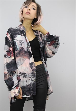 VINTAGE 80S/90S OVERSIZED PATTERNED SHIRT