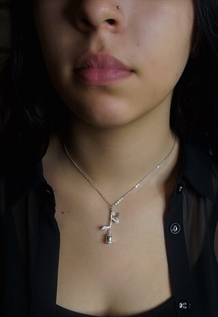 STERLING SILVER VINTAGE ROSE PENDANT