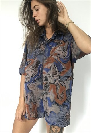PATTERNED OVERSIZED RETRO VINTAGE UNISEX FESTIVAL SHIRT