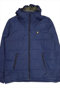 Men's Lyle & Scott Puffer Jacket In Blue Size Medium