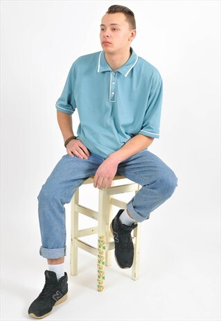 VINTAGE 90'S POLO SHIRT IN BLUE