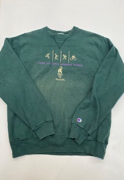 Vintage Rare Champion 1996 Olympics Embroidered Sweatshirt