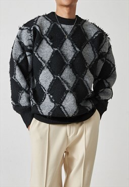Men's argyle check sweater AW2022 VOL.2