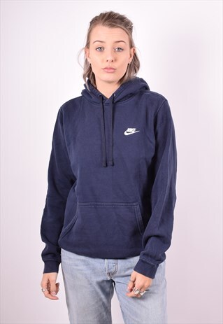 NIKE WOMENS VINTAGE HOODIE JUMPER MEDIUM BLUE 90'S