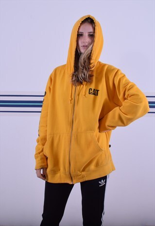 YELLOW CATERPILLAR ZIPPED HOODIE