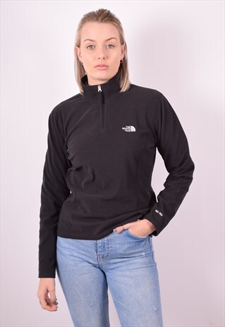 THE NORTH FACE WOMENS VINTAGE FLEECE JUMPER MEDIUM BLACK 90S