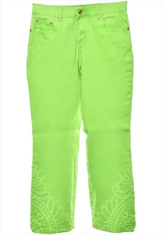 BEYOND RETRO VINTAGE LIME GREEN TAPERED JEANS - W28