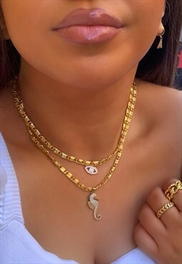 Kamaria Evil Eye Chain Necklace