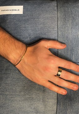 barbed wire gold ring