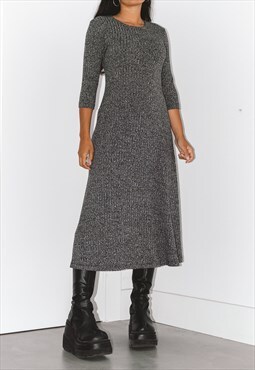 Vintage Y2K Grey Long Knitted Dress