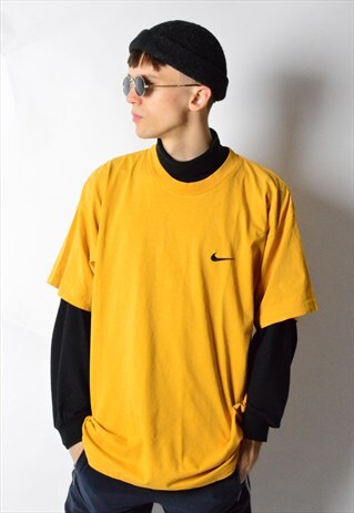 VINTAGE 90S MUSTARD YELLOW NIKE T-SHIRT