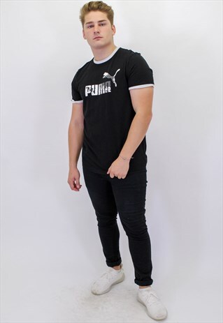 VINTAGE PUMA T-SHIRT IN BLACK