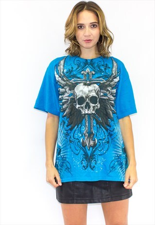 VINTAGE PUNK SKULL LOGO T-SHIRT