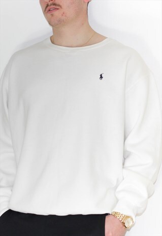 VINTAGE 90'S ARCTIC WHITE RALPH LAUREN SWEATSHIRT