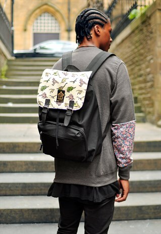 DINOSAUR PRINT PANEL LAPTOP BACKPACK