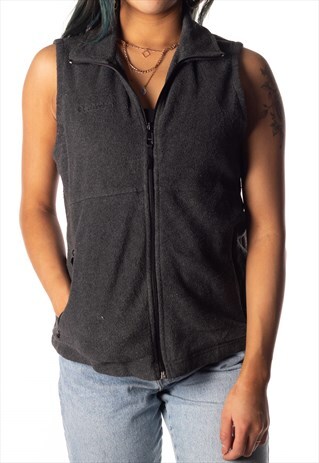 VINTAGE GREY COLUMBIA FULL ZIP GILET FLEECE