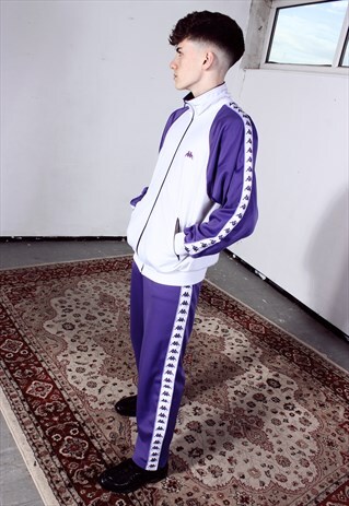 RARE VINTAGE KAPPA PURPLE AND WHITE TRACKSUIT