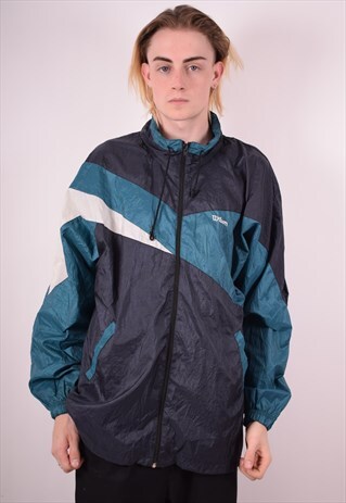 WILSON MENS VINTAGE TRACKSUIT TOP JACKET LARGE BLUE 90S