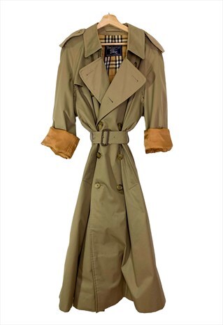 BURBERRY VINTAGE OVERSIZED TRENCH COAT WITH UNISEX BELT. XL