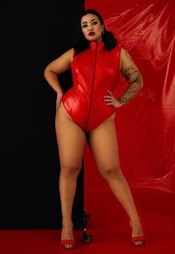 Red Erotic Role Play Bodysuit