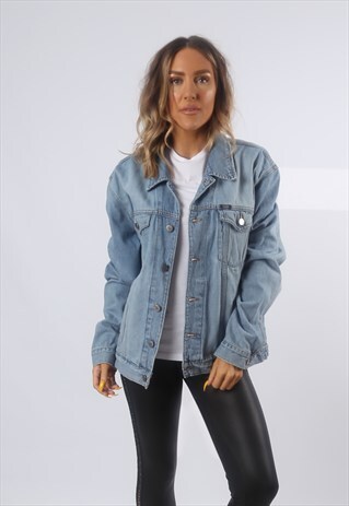 DENIM JACKET OVERSIZED FITTED ESPRIT VINTAGE UK 14 (GG2O)
