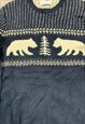 OLD NAVY KNITTED JUMPER BEAR PATTERNED GRANDAD SWEATER