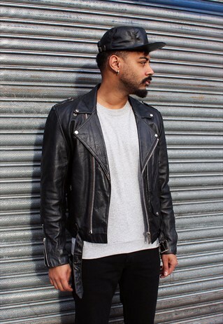 BAJA CALIFORNIA VINTAGE 80S LEATHER BIKER JACKET