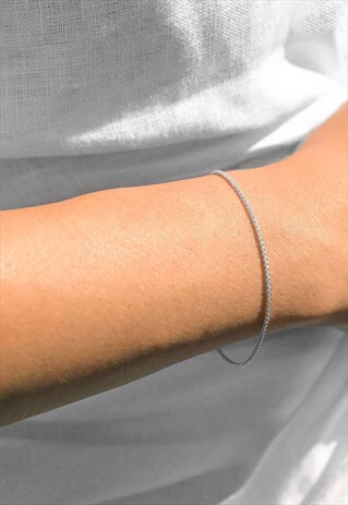 Women's 2mm Curb Bracelet Chain - Silver