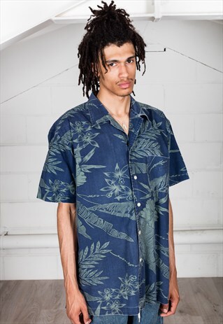 VINTAGE SHORT SLEEVE FLOWER UNISEX SHIRT