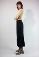 VINTAGE 90'S HIGH WAIST PENCIL MIDI SKIRT IN BLACK XS 