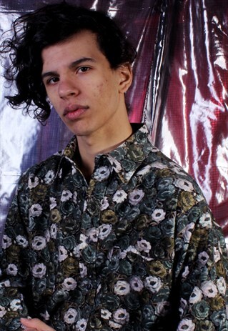 VINTAGE CB CLASSIC CORDUROY GREEN FLORAL SHIRT