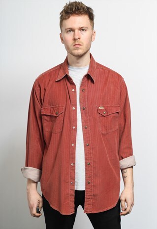VINTAGE LEVI'S CORDUROY CORD SHIRT RED