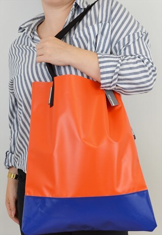 COLOUR BLOCK UPCYCLED TOTE BAG