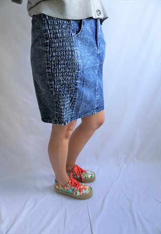 VINTAGE HIGH WAIST DENIM SKIRT SKIRTS MIDI 90S MINI JEANS