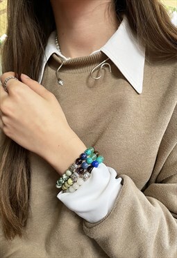 Unisex Buddha bracelet with colourful beads Adjustable