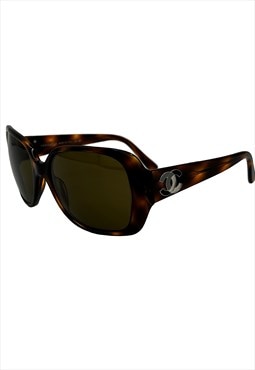 Chanel Sunglasses Logo Square Brown Tortoiseshell CC 5101