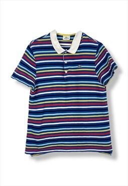 Vintage Lacoste Colorful Stripped Polo shirt in Blue M