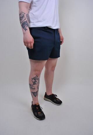 80S RODEO BEACH SHORTS, VINTAGE BLUE SEA SPORT MINI SHORTS