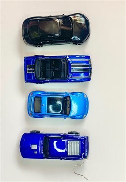 handmade 90s nostalgic toy car blue hot wheels earrings