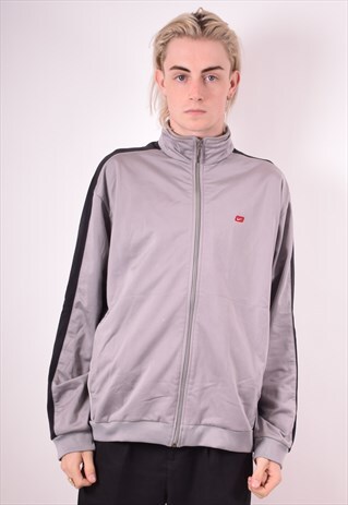 NIKE MENS VINTAGE TRACKSUIT TOP JACKET LARGE GREY 90S