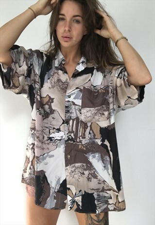 PATTERNED OVERSIZED RETRO VINTAGE UNISEX FESTIVAL SHIRT