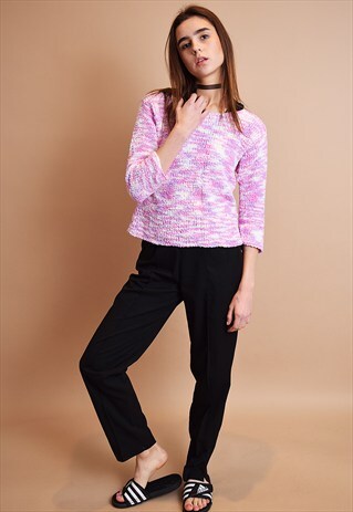 90'S RETRO SMART CLASSY BLACK MINIMALIST OVERSIZED TROUSERS